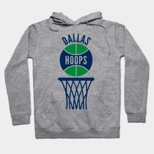 Retro Dallas Hoops Blue and Green Logo Hoodie